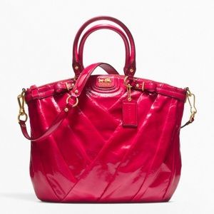 Coach Madison Diagonal Patent Lindsey Satchel